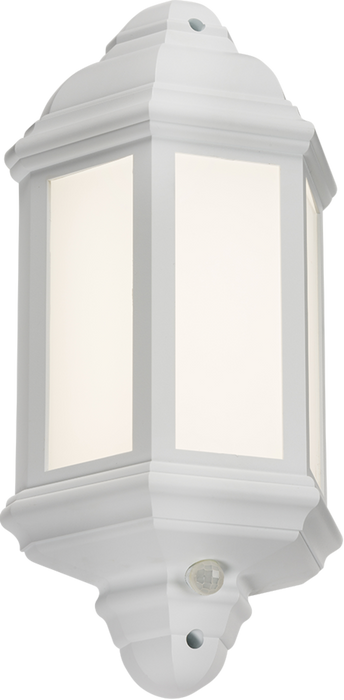 Knightsbridge LANT3WP IP54 LED Half Wall Lantern with Photocell Sensor - White Outdoor Wall Light Knightsbridge - Sparks Warehouse