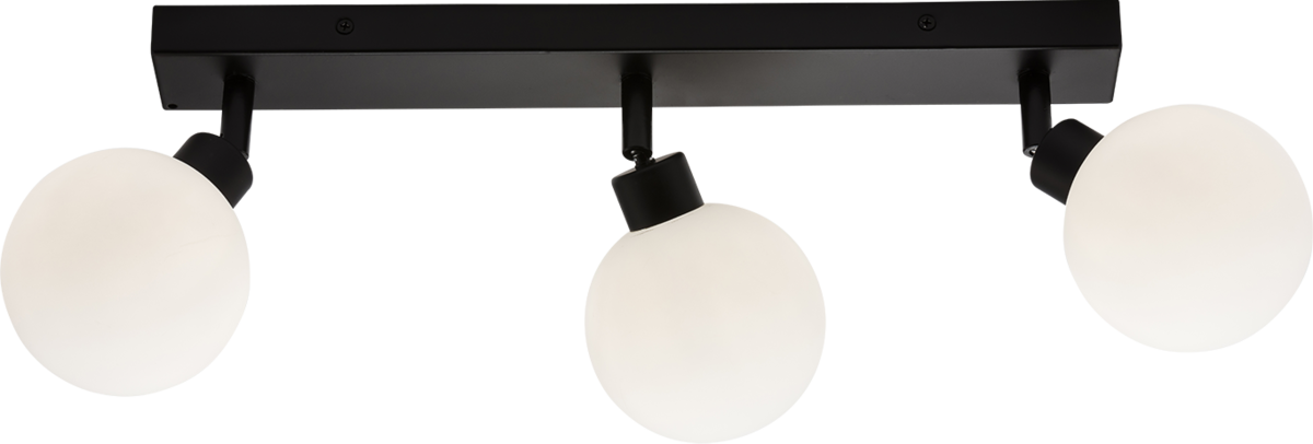 Knightsbridge BA01B3MB IP44 G9 Triple Bar Spotlight with Frosted Glass - Matt Black Ceiling Light Knightsbridge - Sparks Warehouse