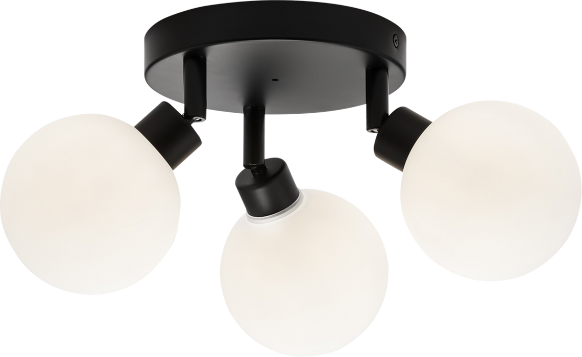 Knightsbridge BA01P3MB IP44 G9 Triple Spotlight with Frosted Glass - Matt Black Ceiling Light Knightsbridge - Sparks Warehouse