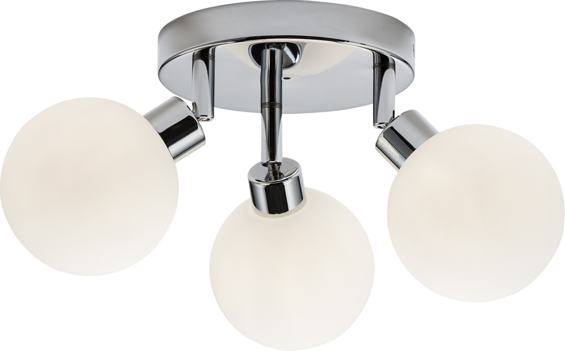 Knightsbridge BA01P3C IP44 G9 Triple Spotlight with Frosted Glass - Chrome Ceiling Light Knightsbridge - Sparks Warehouse