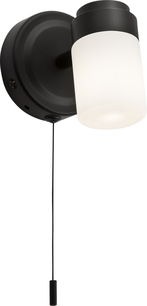 Knightsbridge BA02S1MB IP44 G9 Single Spotlight with Frosted Glass - Matt Black Ceiling Light Knightsbridge - Sparks Warehouse
