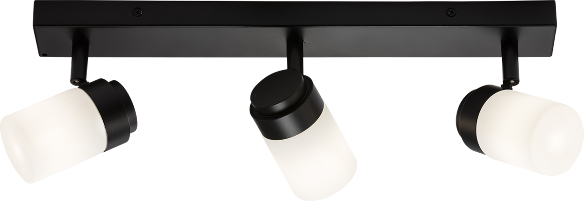 Knightsbridge BA02B3MB IP44 G9 Triple Bar Spotlight with Frosted Glass - Matt Black Ceiling Light Knightsbridge - Sparks Warehouse