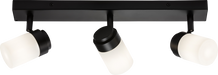 Knightsbridge BA02B3MB IP44 G9 Triple Bar Spotlight with Frosted Glass - Matt Black Ceiling Light Knightsbridge - Sparks Warehouse