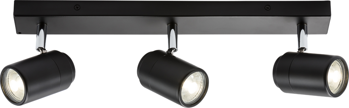 Knightsbridge BA03B3MB IP44 GU10 Triple Bar Spotlight - Matt Black Ceiling Light Knightsbridge - Sparks Warehouse