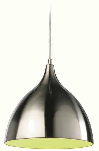 Firstlight 5743BSGN Cafe Pendant - Brushed Steel with Green Inside - Firstlight - sparks-warehouse