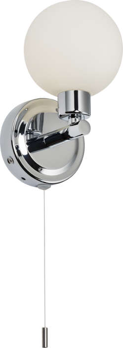 Knightsbridge BA01S1C IP44 G9 Single Wall light with Round Frosted Glass - Chrome Ceiling Light Knightsbridge - Sparks Warehouse