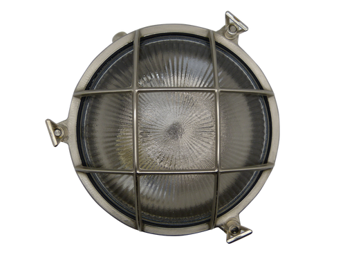 09021 Solid Brass Large Porthole Bulkhead - Satin Nickel Navigator Range of Marine Bulkheads Lampfix - Sparks Warehouse