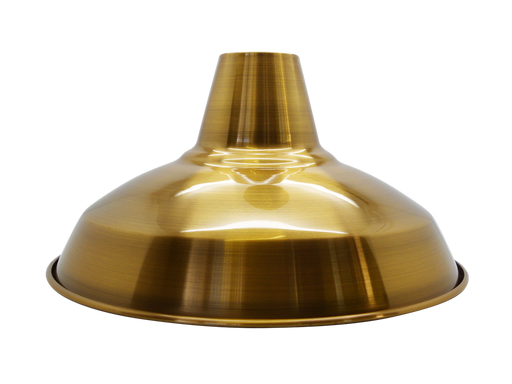 09031 Industrial Antique Brass (Brushed) Light Shade 305mm Diameter With 40mm Hole Lampfix - Sparks Warehouse