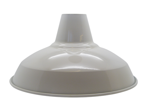 09033 Industrial White Light Shade 305mm Diameter With 40mm Hole Lampfix - Sparks Warehouse