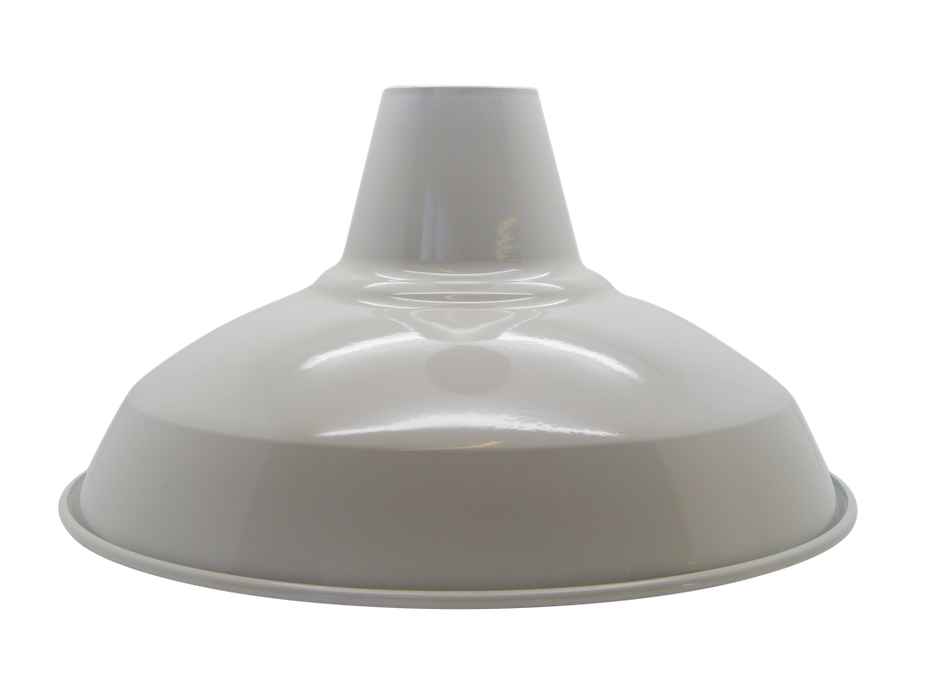09033 Industrial White Light Shade 305mm Diameter With 40mm Hole Lampfix - Sparks Warehouse