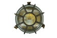 09079 – Navigator Solid Brass Extra Large Radial Porthole Bulkhead - Antique Brass Navigator Range of Marine Bulkheads Lampfix - Sparks Warehouse