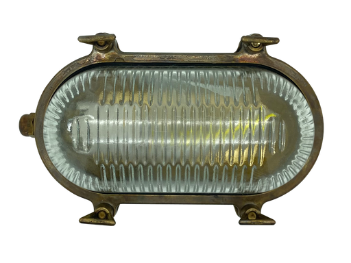 09106 - Navigator Solid Brass Standard Bulkhead – Antique Brass Navigator Range of Marine Bulkheads Lampfix - Sparks Warehouse
