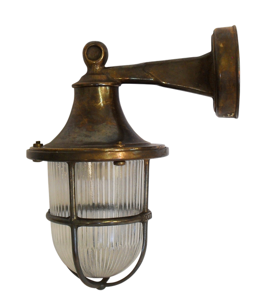 09138 Solid Brass Wall Lantern - Antique Brass Navigator Range of Marine Bulkheads Lampfix - Sparks Warehouse