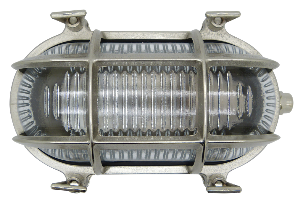 09304 Small IP64 Solid Brass Bulkhead - Satin Nickel Navigator Range of Marine Bulkheads Lampfix - Sparks Warehouse