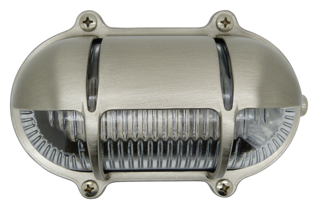 09305 Small IP64 Solid Brass Decorative Eyelid Bulkhead - Satin Nickel Navigator Range of Marine Bulkheads Lampfix - Sparks Warehouse