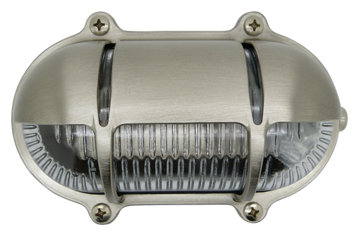 09305 Small IP64 Solid Brass Decorative Eyelid Bulkhead - Satin Nickel Navigator Range of Marine Bulkheads Lampfix - Sparks Warehouse
