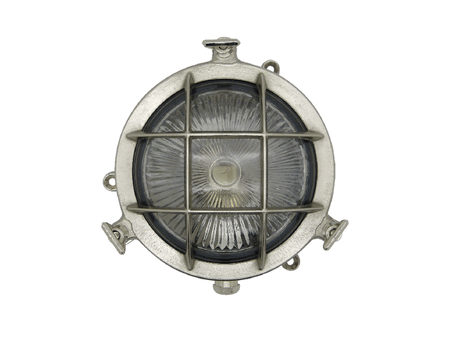 09308 Solid Brass Mini Porthole Bulkhead - Satin Nickel Navigator Range of Marine Bulkheads Lampfix - Sparks Warehouse