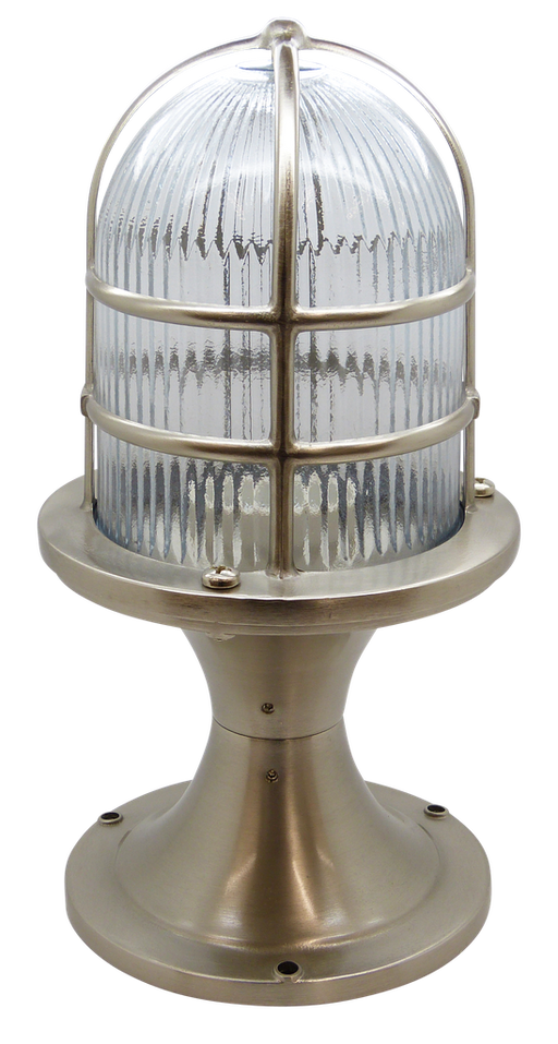 09313 Solid Brass Large Post Light - Satin Nickel Navigator Range of Marine Bulkheads Lampfix - Sparks Warehouse