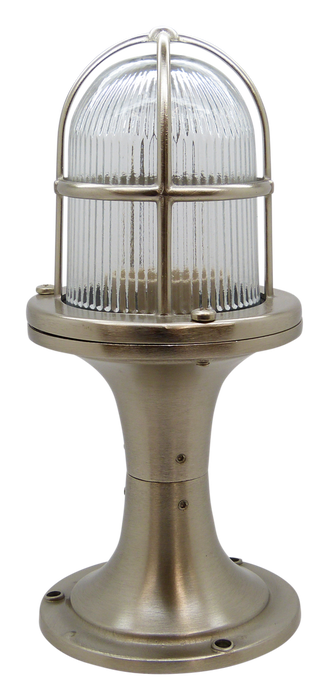 09314 - Solid Brass Small Post Light - Satin Nickel Navigator Range of Marine Bulkheads LampFix - Sparks Warehouse