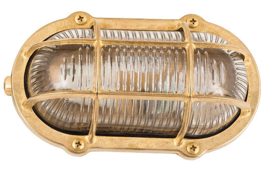 09605 Solid Brass Commercial Slimline Bulkhead - Raw Brass Navigator Range of Marine Bulkheads Lampfix - Sparks Warehouse