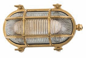 09606 Standard Bulkhead Small IP64 Solid Brass (Raw Brass) Lampfix - Sparks Warehouse