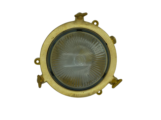 09610 Solid Brass Porthole Mini Bulkhead - Raw Brass Navigator Range of Marine Bulkheads Lampfix - Sparks Warehouse
