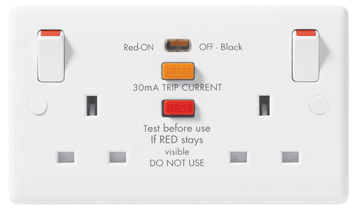 BG Nexus 822RCD SAFETY RCD 13A 2 Gang Switched Socket - BG - sparks-warehouse