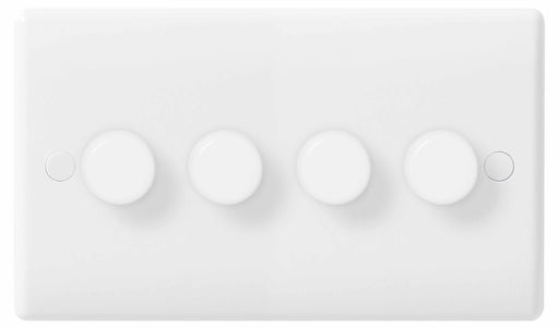 BG Nexus 884P 400W White 4 Gang 2 Way Push Dimmer Switch - BG - sparks-warehouse