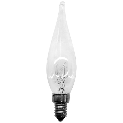Casell 240v 15w E10 Clear 22x77mm GS1 Pointed Candle Bulb Bulb Casell - Sparks Warehouse