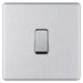BG FBS12 Screwless Flat Plate Brushed Steel 10A 1 Gang 2 Way Plate Switch - BG - sparks-warehouse