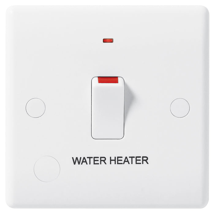BG Nexus 833WH 20A Double Pole Switched With Indicator FLEX Outlet Labelled  *WATER HEATER* DEEP - BG - sparks-warehouse