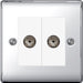 BG Nexus NPC61 Polished Chrome Co-Axial Socket 2 Gang - BG - Sparks Warehouse