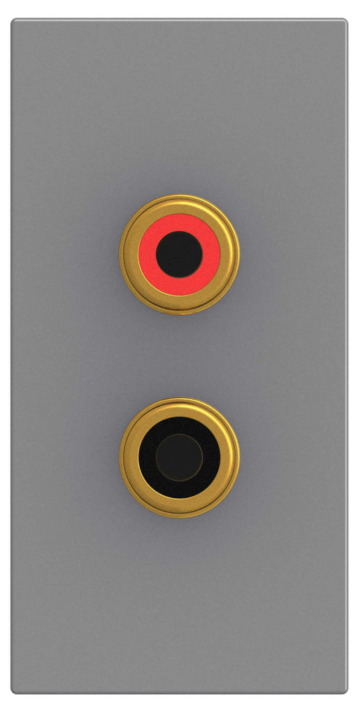 BG EMRCA2G 2 X RCA Outlet Grey Module (25 X 50mm) - BG - sparks-warehouse