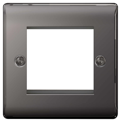 BG Nexus NBNEMS2 Black Nickel 2 Module Front Plate (50 X 50) - BG - sparks-warehouse