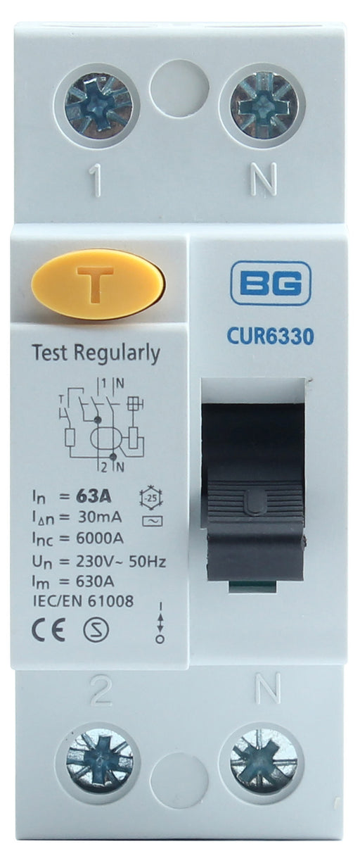 BG CUR6330 RCD 63A 30MA - BG - sparks-warehouse