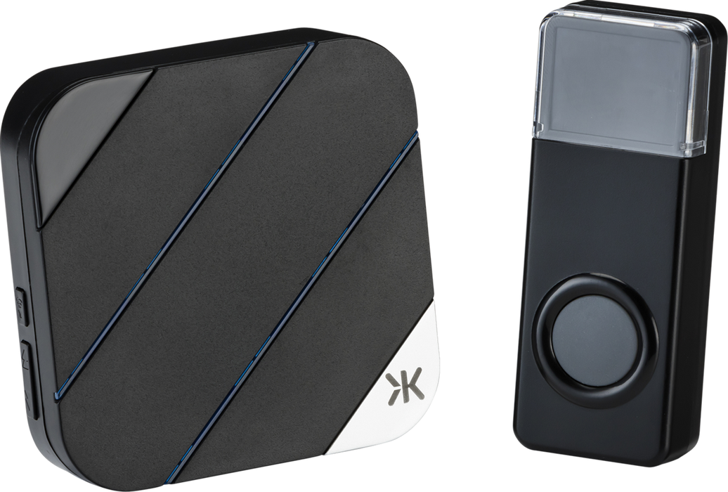 Knightsbridge DC012 Wireless Plug In Door Chime - Black (150M Range) Door Bells Knightsbridge - Sparks Warehouse