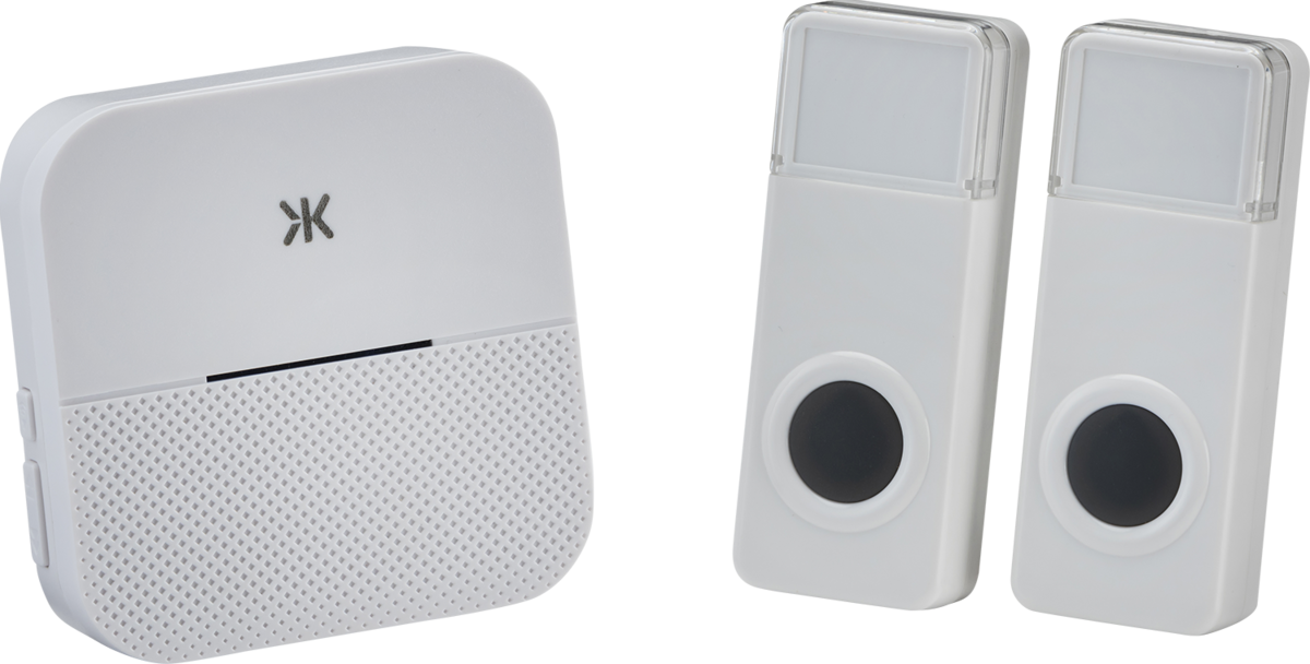 Knightsbridge DC014 Wireless Plug In Dual Entrance Door Chime System - White Door Bells Knightsbridge - Sparks Warehouse