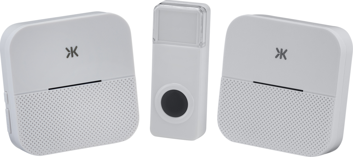Knightsbridge DC015 Wireless Plug In Dual Receiver Door Chime System - White Door Bells Knightsbridge - Sparks Warehouse
