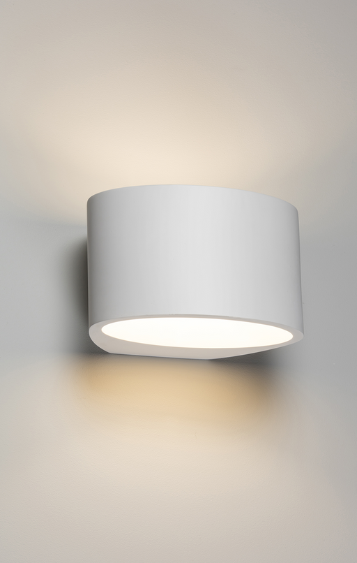 Knightsbridge PWL3 230V G9 40W Curved Up and Down Plaster Wall Light 200mm Interior Wall Light Knightsbridge - Sparks Warehouse