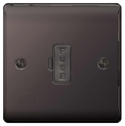 BG Nexus NBN55 Black Nickel 13A Unswitched Fused Connection Unit with Flex Outlet - BG - sparks-warehouse