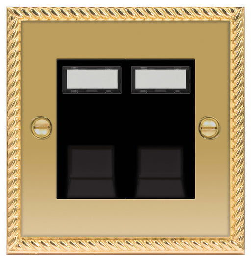 BG Nexus NBGRJ452 Georgian Brass 2G RJ45 Data Outlet Socket - BG - sparks-warehouse