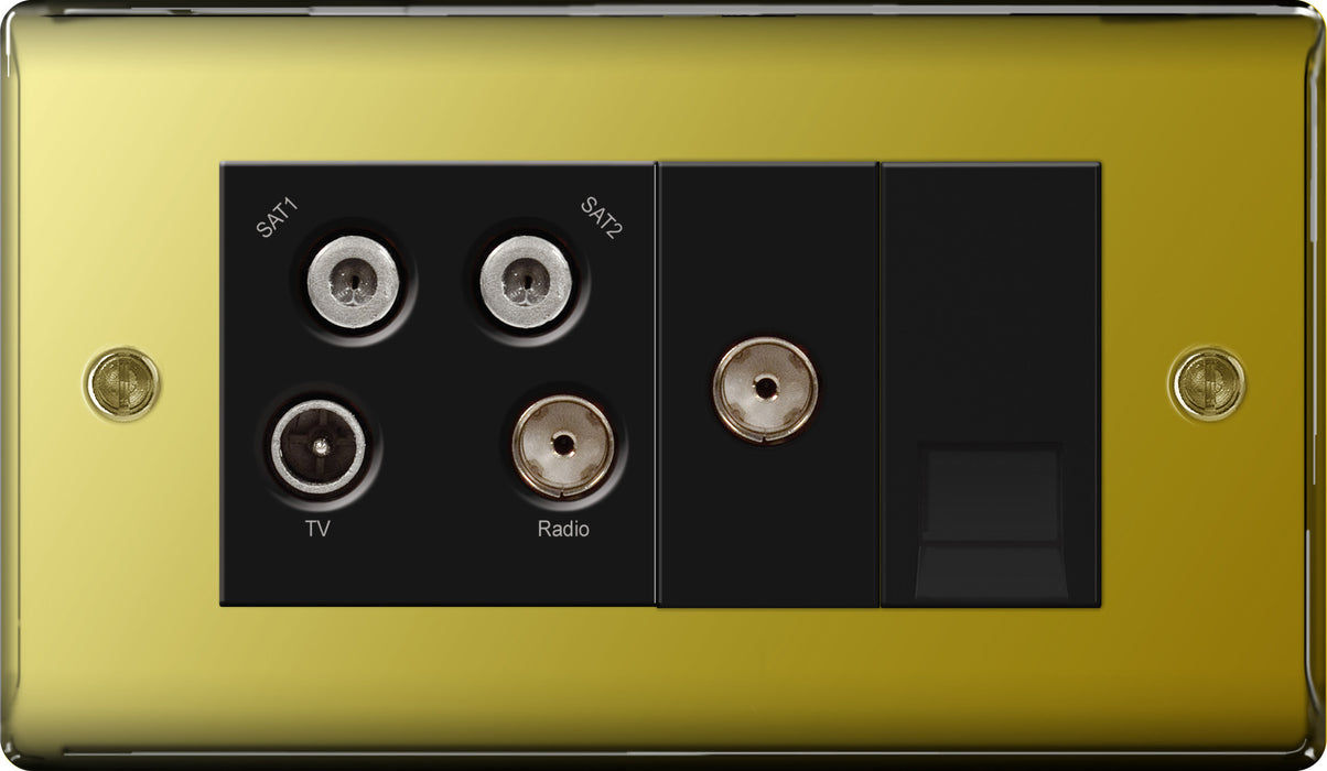 BG NPB69 Quadplex TV/FM/SAT Socket - BG - Sparks Warehouse