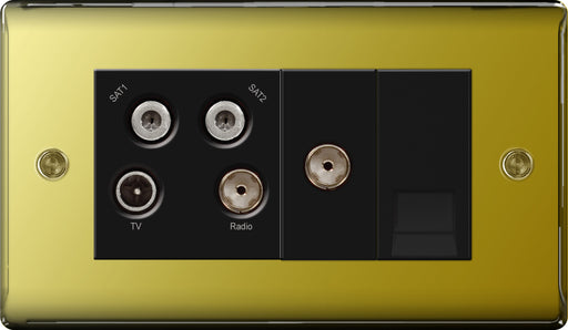 BG NPB69 Quadplex TV/FM/SAT Socket - BG - Sparks Warehouse
