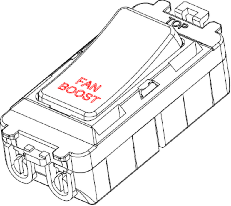 Knightsbridge GDBOOSTMB Switch cover marked "FAN BOOST" - Matt Black Knightsbridge Grid Knightsbridge - Sparks Warehouse