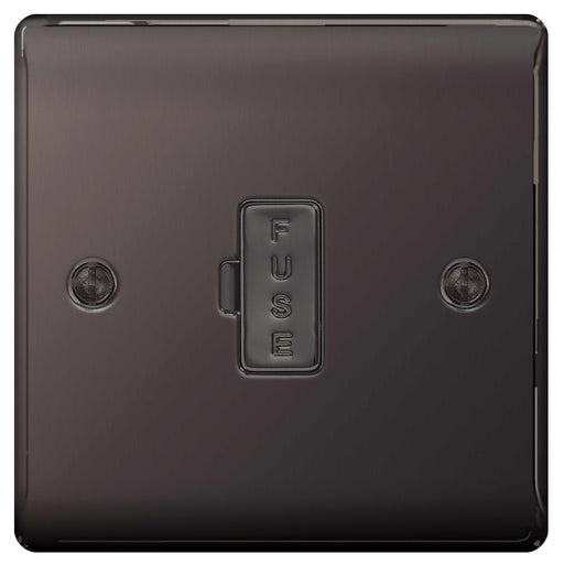 BG Nexus NBN54 Black Nickel 13A Unswitched Fused Connection Unit - BG - sparks-warehouse