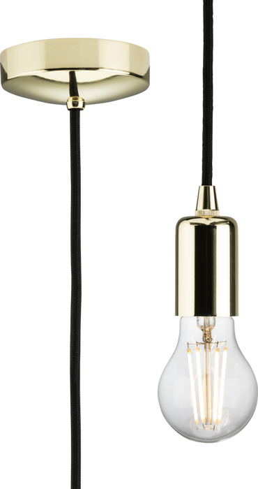 Knightsbridge 8270LPB 1.8m E27 Contemporary Pendant Set - Polished Brass Pendant Lights Knightsbridge - Sparks Warehouse