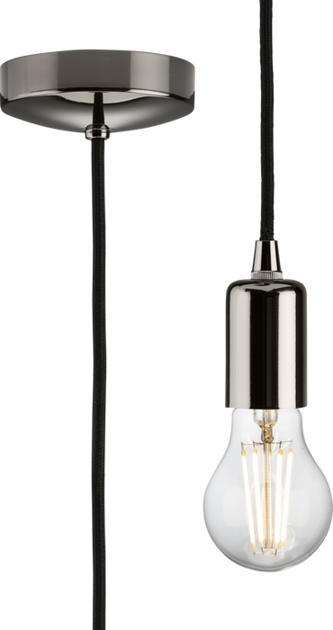 Knightsbridge 8270LBN 1.8m E27 Contemporary Pendant Set - Black Nickel Pendant Lights Knightsbridge - Sparks Warehouse