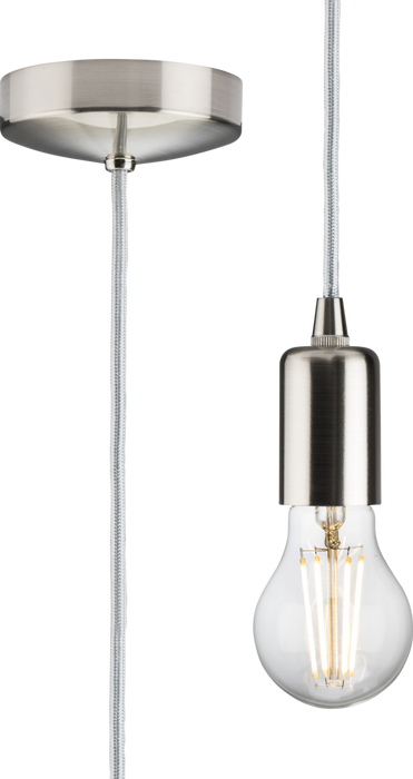 Knightsbridge 8270LBC 1.8m E27 Contemporary Pendant Set - Brushed Chrome Pendant Lights Knightsbridge - Sparks Warehouse