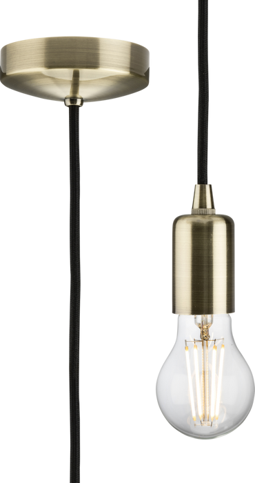 Knightsbridge 8270LAB 1.8m E27 Contemporary Pendant Set - Antique Brass Pendant Lights Knightsbridge - Sparks Warehouse