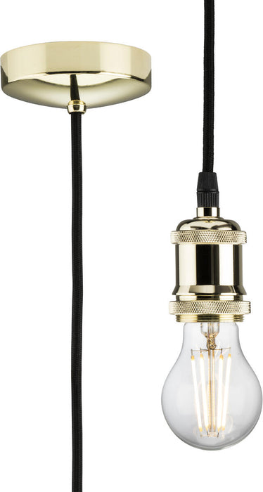 Knightsbridge 8271LPB 1.8m E27 Vintage Pendant Set - Polished Brass Pendant Lights Knightsbridge - Sparks Warehouse